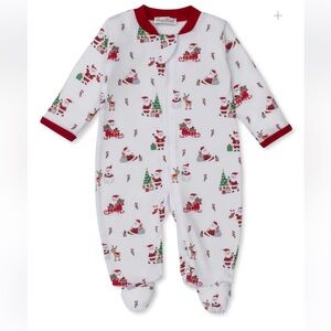 Kissy kissy Christmas Capers Santa zip footie 6-9 months